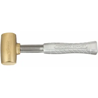 AMERICAN Copper Mallet: Aluminum Handle, Ribbed Grip, 3 lb Head Wt, 1 1/2 in Dia - Copper Mallets