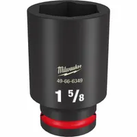 MILWAUKEE Deep Impact Socket: 3/4 in Drive Size, SAE, 1 5/8 in Socket Size, 6-Point, Deep, Friction (MPN 49-66-6349)