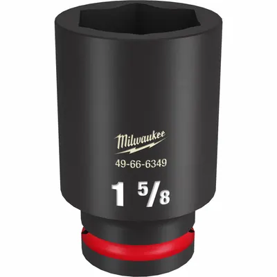 MILWAUKEE Deep Impact Socket: 3/4 in Drive Size, SAE, 1 5/8 in Socket Size, 6-Point - 3/4" Drive Impact Sockets