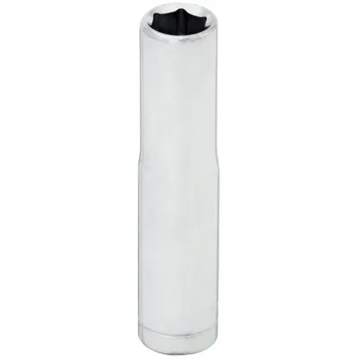 WESTWARD Socket: SAE, 1/4 in Drive Size, 5/16 in Socket Size, 6-Point, Deep, Chrome - 1/4" Drive Hand Sockets