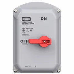 This replacement cover is made of polyester blend material and includes an On/Off Indicator. It is designed for use with disconnect switches and comes with mounting hardware. Typical applications include industrial electrical panels and machinery isolation points.