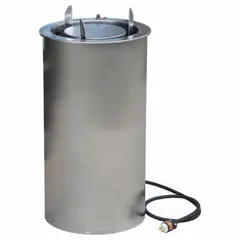 This drop-in heated plate dispenser from LAKESIDE is constructed of stainless steel and holds plates up to 12 inches. With an overall height of 28 inches and length of 16 inches, it is designed to keep plates warm in commercial foodservice settings. NSF certified.