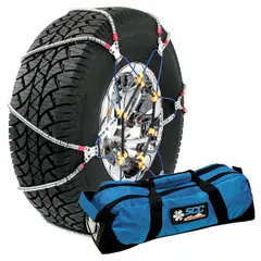 This PEERLESS tire chain is a cable chain link type made of alloy, designed for light duty trucks, medium duty trucks, and SUVs. It is compatible with tire size 295/75-17.5 and provides traction on snow or ice to help maintain vehicle grip and control.