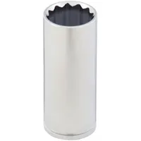 WESTWARD Socket: Metric, 1/2 in Drive Size, 21 mm Socket Size, 12-Point, Deep, Chrome, Socket (MPN 10E263)