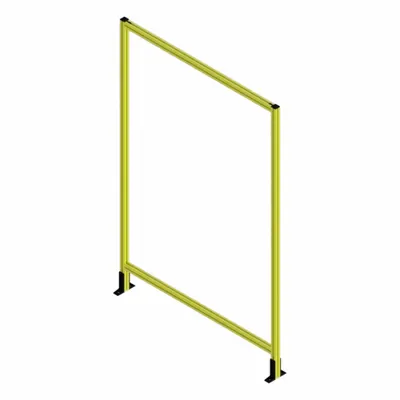 FAZTEK T-Slot Framing System Panel: Add-On, Yellow, 84 in H x 36 in W x 5 1/2 in D - Clear Plastic Panel Add-On Kits
