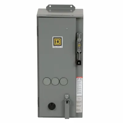 SQUARE D NEMA Combination Starter: Fusible Disconnect, 3 Poles, NEMA Size 0 - Fusible Starters with Thermal Overloads