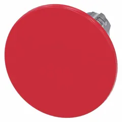 Momentary-action mushroom-head push-button operator from the Siemens 3SU series. Features a red metallic push button for 22 mm mounting. Suitable for use as an actuator in industrial control panels and automation systems.