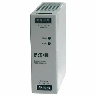 EATON DC Power Supply: DIN Rail, 240 W Output Power - Rated, 10 A Current - Output - DIN Rail Mount DC Power Supplies