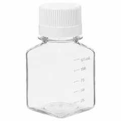 PETG Media/Storage Bottle, 125 mL (4 fl oz), Sterile, Graduated, Screw-On Closure