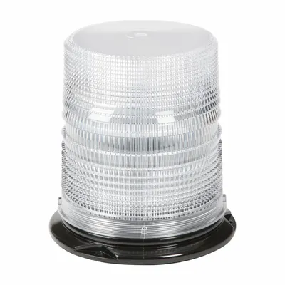 GROTE 78081 Amber LED Flashing Beacon, Round, Pipe Mount, 12-24V DC, SAE Class 1 - Vehicle Flashing Beacons
