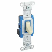 HUBBELL Wall Switch: Toggle Switch, 3-Way, Maintained, Ivory, 120/277V AC, 15 A (MPN SNAP1203I)