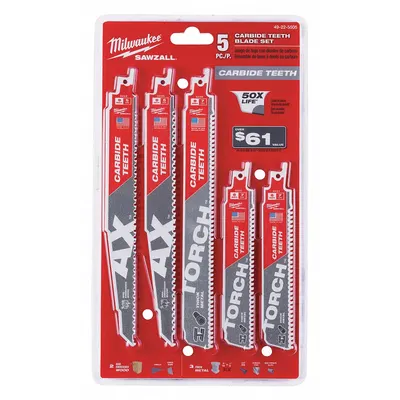 MILWAUKEE 49-22-5505 Reciprocating Saw Blade Set - Reciprocating Saw Blade Sets