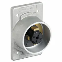 HUBBELL Locking Inlet: Non-NEMA, Silver, 250V DC/600V AC, 30 A, 3 Pole, 4 Blade (MPN HBL20418)