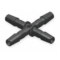 Barbed Cross: 1/16 in ID x 1/16 in ID x 1/16 in ID Fitting Size, Barbed, PVDF, 5 PK (MPN X0-1NK)