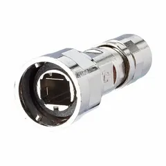 Metal plug housing for data and network connectors, rated IP6X for dust and water ingress protection. Accommodates one OpDAT Industry 2LC Plug Insert. Operating temperature range -40°F to 158°F. Suitable for industrial environments requiring robust connector housings.