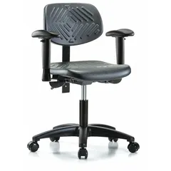 Polyurethane Lab Chair with Arms, Height Range 17-22 in