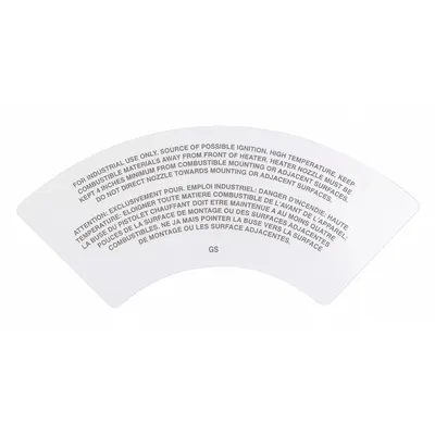 MASTER APPLIANCE Warning Label: 50977 - Heat Gun Hardware