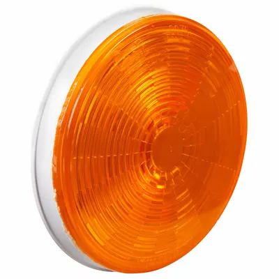 GROTE 54363 LED Turn Signal Light, Amber, Round, 4 5/16 in, Pigtail - Turn Signal Lights