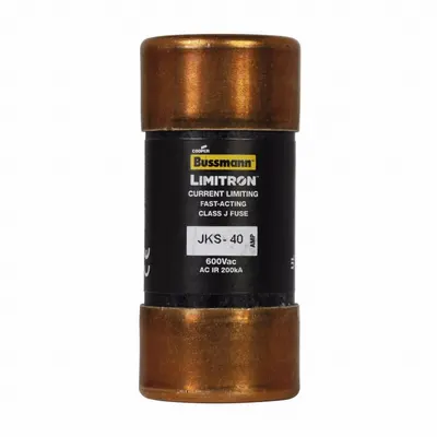 BUSSMANN Fuse: JKS Series, Class J, Cylindrical Body, Fast-Acting, 40 A, 600 V AC - Fast-Acting Cylindrical Fuses