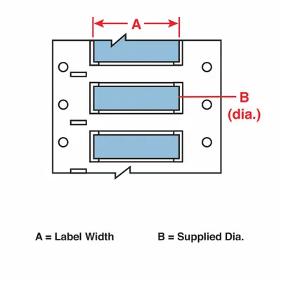 BRADY Sleeve Label: 1/2 in x 2 in, Polyolefin, Blue (Matte) - Brady Precut Sleeve Label Rolls