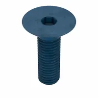 Flat head socket cap screw with M12x1.75 metric thread, 40 mm length, and 8 mm drive size. Made of alloy steel with a blue phosphate finish. Sold in a 5-pack. Used for countersunk fastening in machinery, panels, and assemblies where a flush surface is required