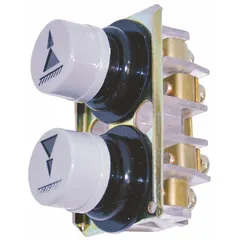 Pendant button assembly for JLC electric chain hoists. Provides operator control for hoist lifting, lowering, and stopping. Compatible with hoists rated for 4,000 lb load capacity. Used in industrial material handling applications.
