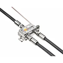This coaxial splitter distributes signals from one F-Type female input to two F-Type female outputs. It supports frequencies up to 1,000 MHz and is used in applications such as cable TV, broadband, and CCTV signal splitting.