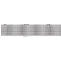 This fanfold strip chart paper is a consumable recording medium for Yokogawa model 4153 chart recorders. It features a 4 1/2 inch width and a gray grid color for clear data traces. Used in industrial process monitoring, laboratory analysis, and environmental logging applications