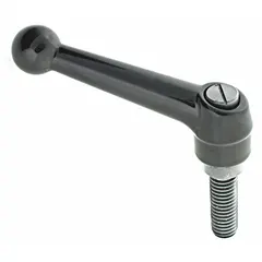Ball-style adjustable handle with a zinc body and stainless steel threaded stud. M12 thread size, 95 mm length. Used for manual clamping, positioning, and adjustment on industrial machinery, jigs, and fixtures.