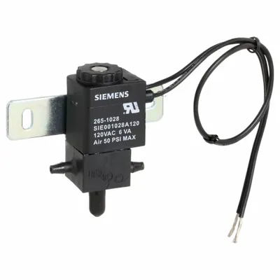 Siemens Solenoid Air Valve: Open Frame, 120V AC, 50/60 Hz, 50 psi Op Max., PBT Body - 3-Way Air Switching Valves