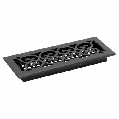 DECOR GRATES Floor Register: Floor, 13 1/2 in H, 5 1/2 in W, Decorative, Textured, Black - Floor Registers