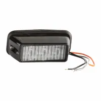 Amber rectangular warning light for vehicle perimeter safety. Features 25 selectable flash patterns, stud mount, and blunt cut wires for 12V DC electrical connection. Overall width 1 5/16 in. Suitable for use on construction, utility, and emergency vehicles requiring high-visibility signaling