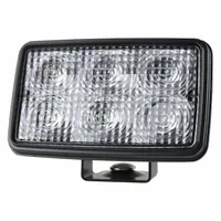 Rectangular LED floodlight with black housing, designed for universal surface-mount installation. Features a removable bracket and hardwired electrical connection. Suitable for vehicle work lighting applications requiring broad illumination