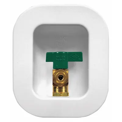OATEY Outlet Box: PEX F2159, 1/4 in Turn, No Drain, 4.05 in Box Wd - Ice Maker Supply Valve Outlet Boxes