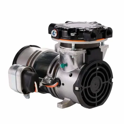 GAST Piston Air Compressor: 0.062 hp, 1 Phase, 110/115V AC - Rocking Piston High Flow Compressor/Vacuum Pumps