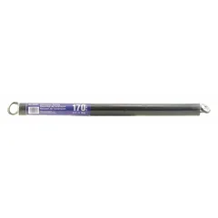 This extension spring is made of carbon steel with a 0.188 in wire diameter and 1 5/16 in outside diameter. It features 125 coils and double loop ends, with non-handed wind direction. Commonly used in counterbalance systems for doors and gates.