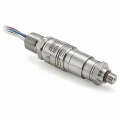 This ASHCROFT miniature pressure switch is designed for hazardous locations, featuring a piston actuator with 1NO/1NC contacts. It operates over a pressure range of 500 psi to 5,000 psi. The pressure connection is 7/16-20" SAE Male, and the electrical connection is a 1/2" MNPT conduit connector with 18 AWG 12" wire leads. Typical applications include monitoring and control in hydraulic or pneumatic systems.