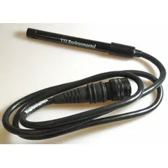 This pH sensor features a single junction with a spherical plastic tip and a Mil-Spec connection. It is used for pH measurement in water quality monitoring, environmental sampling, and industrial process control.