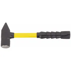 Steel cross-peen hammer with a 3 lb head weight, 1-1/2 in face diameter, and 14 in overall length. Features a ribbed grip for secure handling. Suitable for general striking tasks such as shaping metal, driving chisels, and striking punches in maintenance, fabrication, and assembly applications.