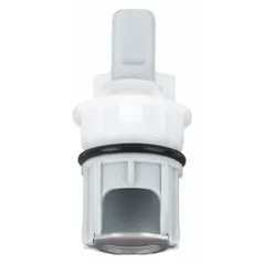 The Delta RP1740 is a plastic disc faucet cartridge designed for hot and cold water applications. It is compatible with Delta brand faucets and includes rubber and stainless steel components. This cartridge is used to control water flow and temperature in kitchen and bathroom faucets, serving as a replacement for worn or leaking cartridges.