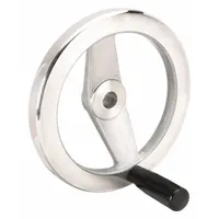 KIPP Hand Wheel: Spoked, Fixed Handle, Aluminum, 1/2 in Bore, 125 mm Dia, Zinc-Plated (MPN K0162.2125XCP)