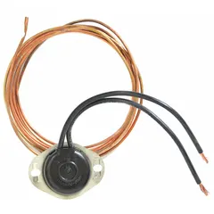 Manual reset limit switch for HVACR systems. Used as a safety control to shut down equipment when temperatures exceed the set point, requiring manual reset after a trip. Common in furnaces, boilers, and commercial ovens.