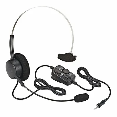 STANDARD HORIZON Headset: Fits Std Horizon, Over-the-Head, Push To Talk, Black, 1 Wires - Standard Horizon-Compatible Earpieces & Headsets