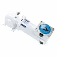 This right angle washdown-duty DC gearmotor features a permanent magnet motor operating at 90V DC with a full load current of 3.7 A. It delivers 250 RPM output speed and maximum torque of 50 in-lb. The TENV enclosure provides protection in washdown environments. Typical applications include conveyors, packaging machinery, and food processing equipment requiring compact, low-speed torque
