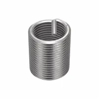 Free-running helical insert with tanged tang for thread repair or reinforcement. Made from 18-8 metal, 1"-12 thread size, 1 1/2 in overall length. Used in metal components to restore or strengthen threads in applications such as industrial machinery and automotive assemblies