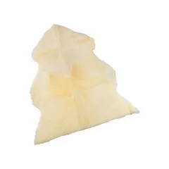 This sheepskin pad measures 36 inches in overall length and width with a 1/2-inch thickness. The gold sheepskin construction provides a soft, breathable surface suitable for patient comfort and pressure relief in healthcare or home care settings.