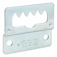 This adjustable mounting hanger features two holes and an overall width of 1-3/4 in. It is used for mounting equipment or components where precise positioning is required in industrial settings