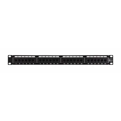 MONOPRICE Patch Panel: Flat, 2 Rack Units, 24 Ports, 5e, 110 IDC, Steel, 1 3/8 in Overall Ht - Rack-Mount Punchdown RJ45 Patch Panels