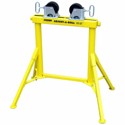 SUMNER Roller Head Pipe Stand: Straight Roller Head, 1,000 lb Max Load Capacity - Roller Straight-Head Pipe Stands