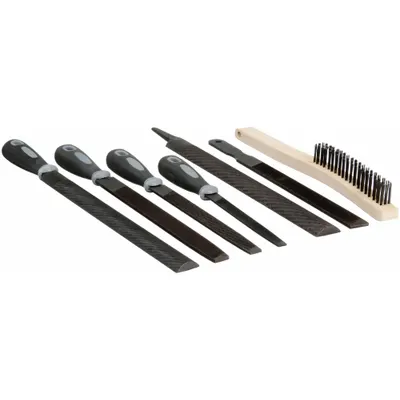 SIMONDS Wind/Oil/Gas File Set: Includes Handle, 7 Pieces, Bastard Cut - General Purpose File Sets
